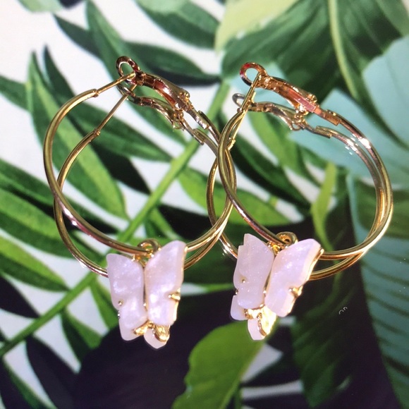 Brandy Melville Jewelry - Dainty Butterfly Hoop Earrings